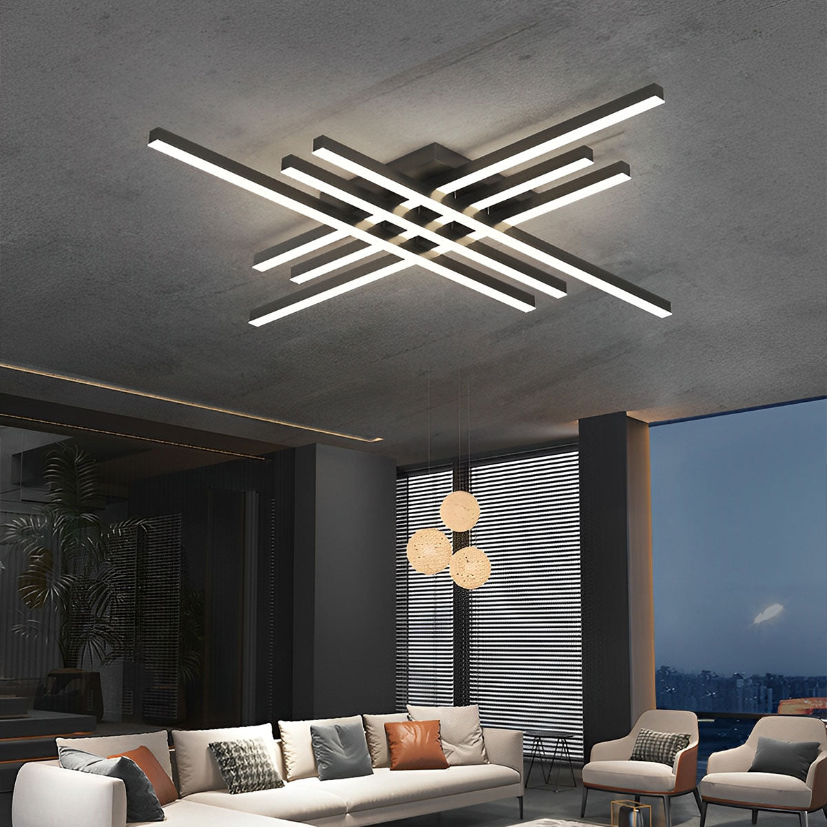 Lavisa - Modern Minimalist Geometric Long Strip LED Ceiling Light