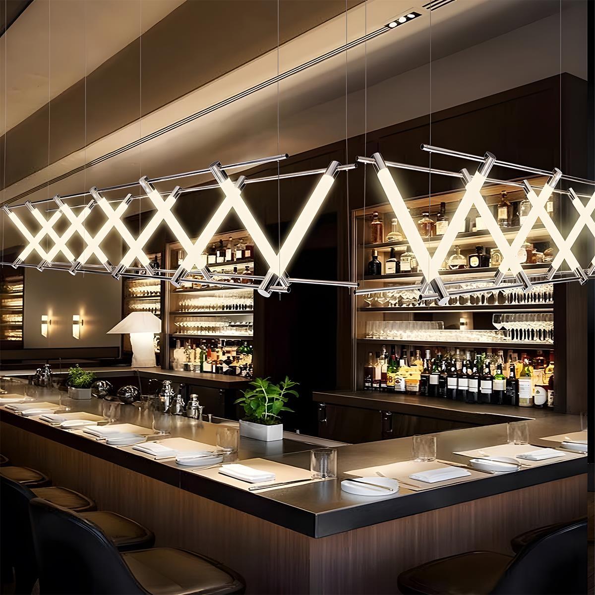 Lavisa - Modern Minimalist Fishbone Light Combination Bar Chandelier