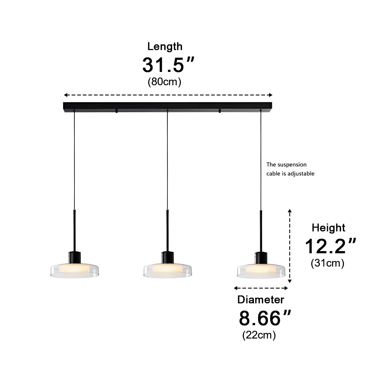Lavisa - Modern Minimalist Glass Bar Pendant Light