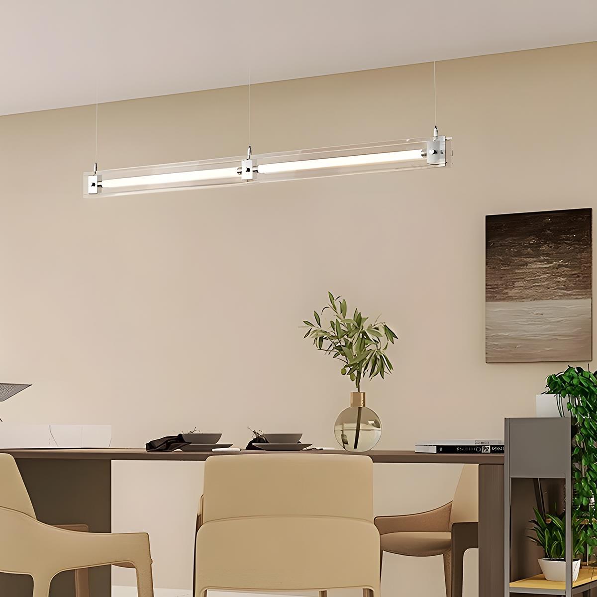 Lavisa - Modern Minimalist Glass LED Linear Pendant Light