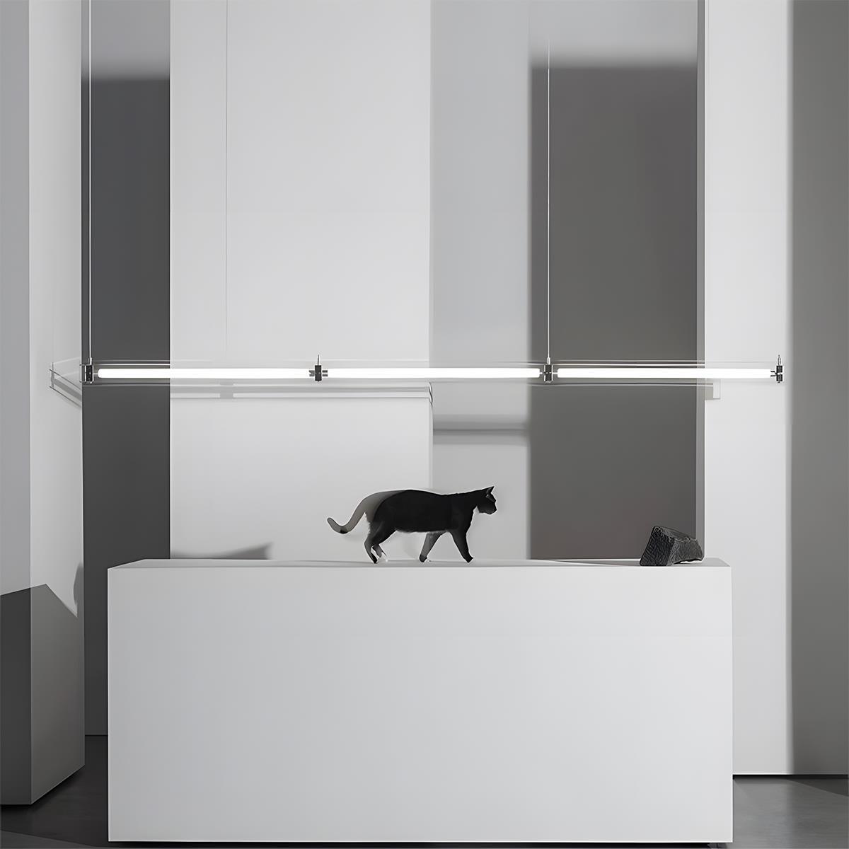 Lavisa - Modern Minimalist Glass LED Linear Pendant Light