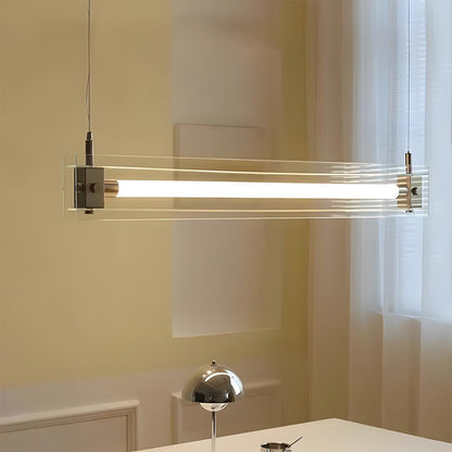 Lavisa - Modern Minimalist Glass LED Linear Pendant Light