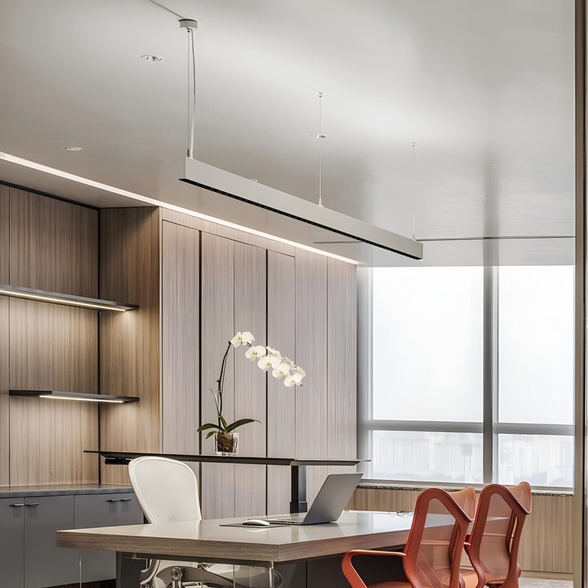 Lavisa - Modern Grille LED Linear Office Pendant Light
