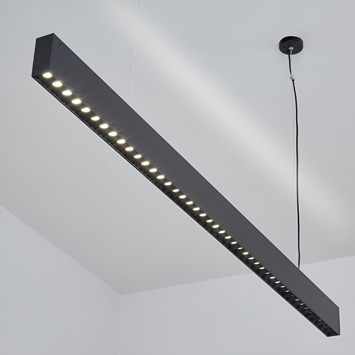 Lavisa - Modern Grille LED Linear Office Pendant Light