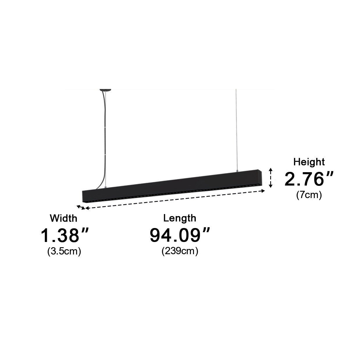 Lavisa - Modern Grille LED Linear Office Pendant Light