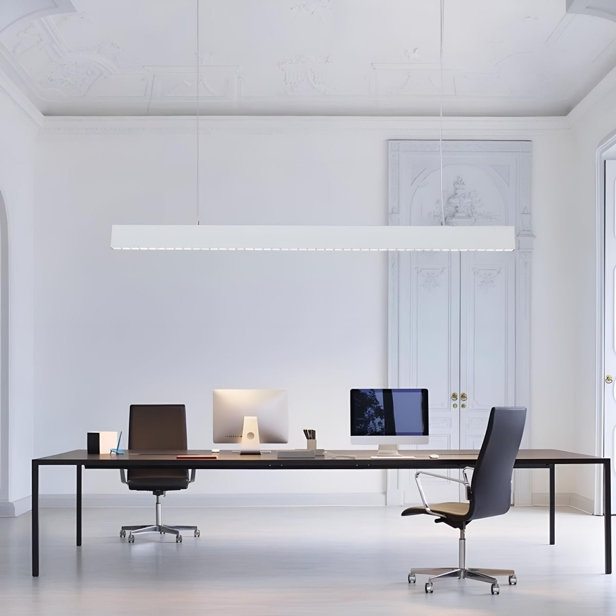 Lavisa - Modern Grille LED Linear Office Pendant Light
