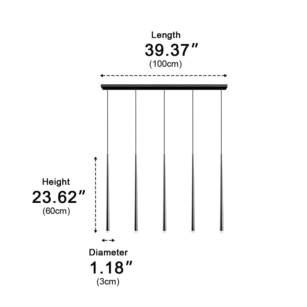 Lavisa - Modern Minimalist Linear Long Strip LED Pendant Light