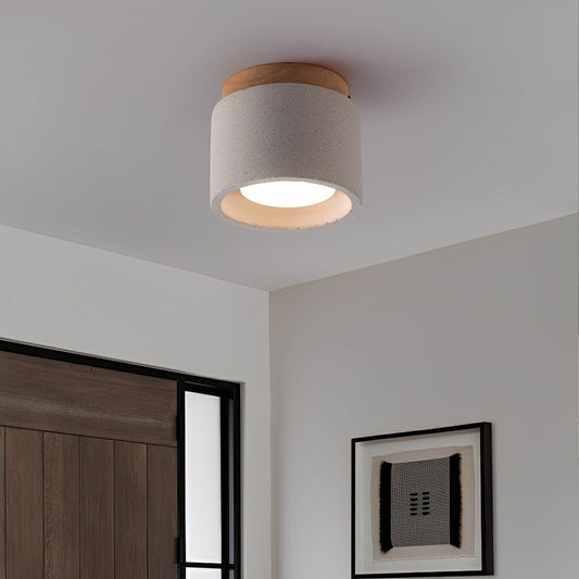 Lavisa - Modern Minimalist Round Concrete LED Ceiling Light