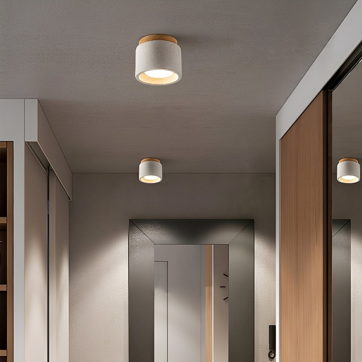 Lavisa - Modern Minimalist Round Concrete LED Ceiling Light