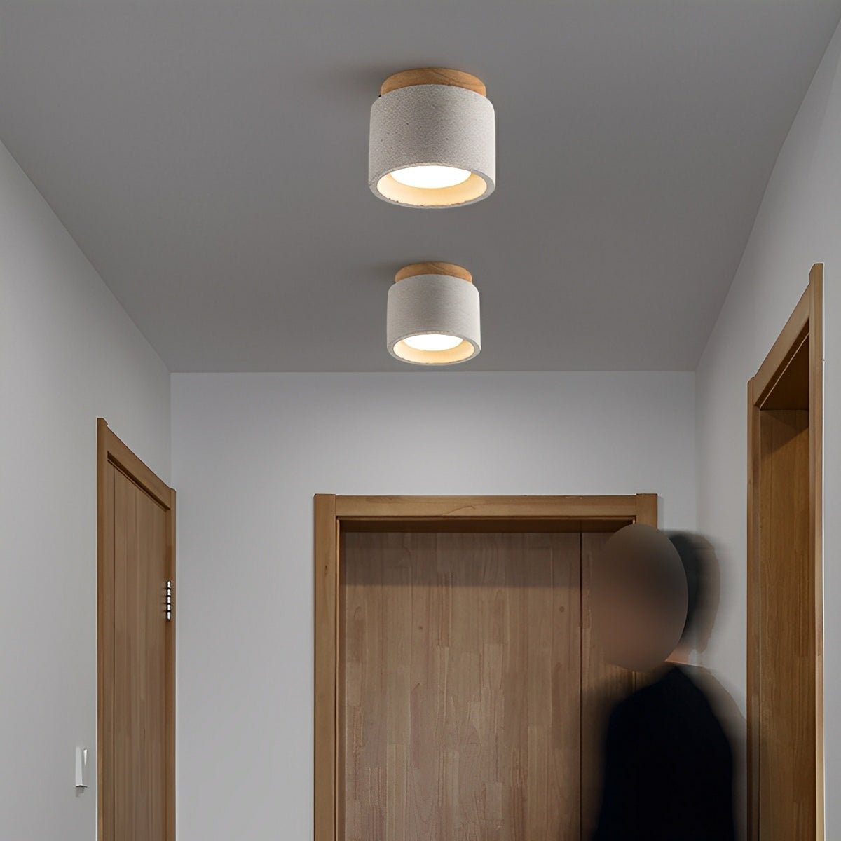 Lavisa - Modern Minimalist Round Concrete LED Ceiling Light