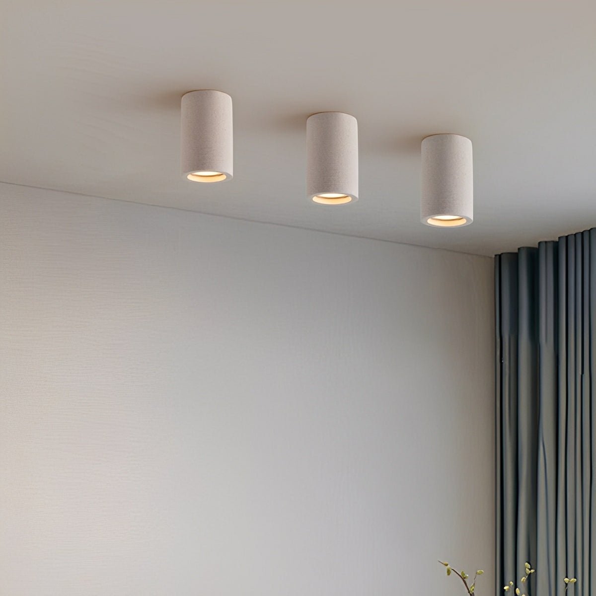 Lavisa - Modern Minimalist Round Concrete LED Ceiling Light