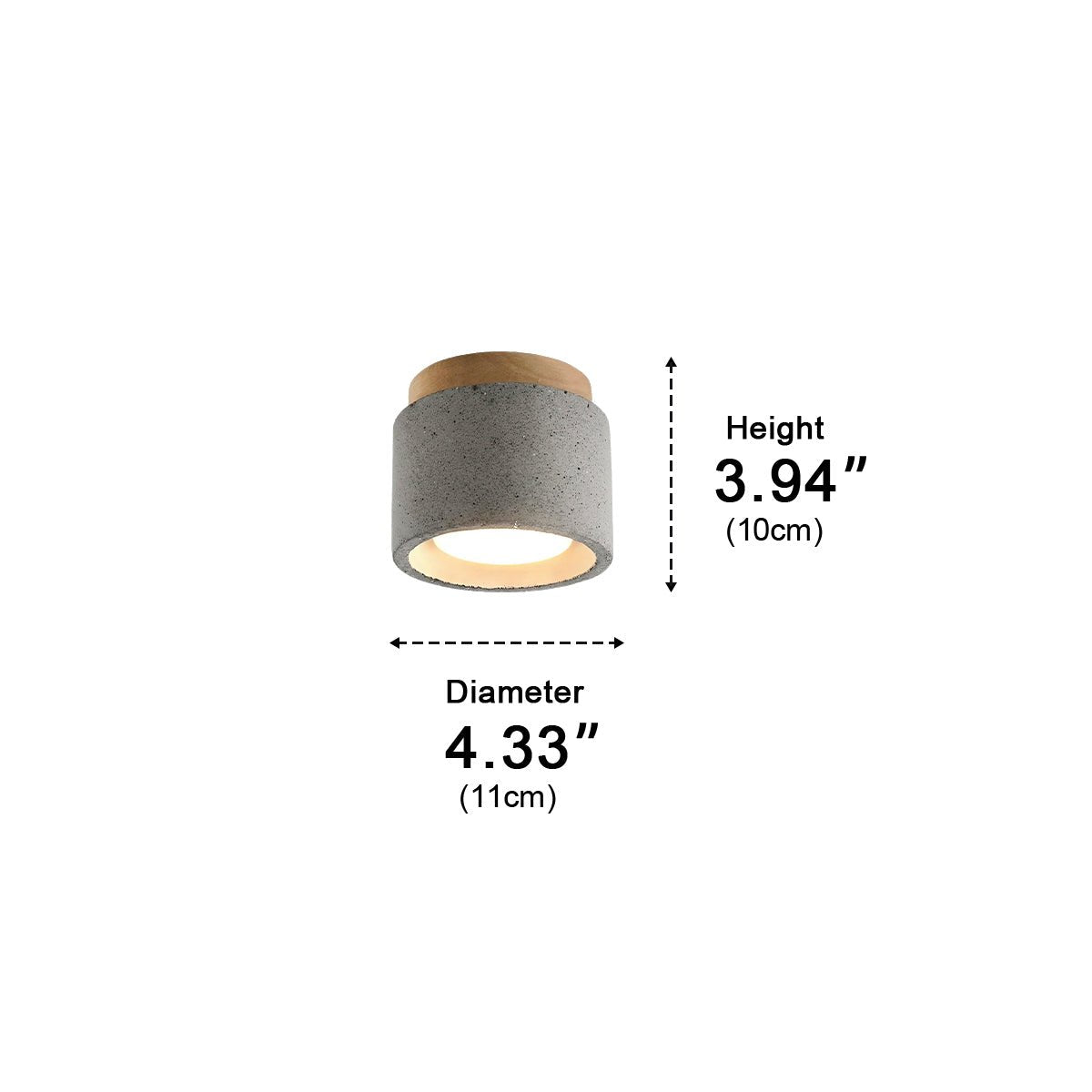 Lavisa - Modern Minimalist Round Concrete LED Ceiling Light