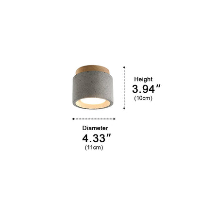 Lavisa - Modern Minimalist Round Concrete LED Ceiling Light