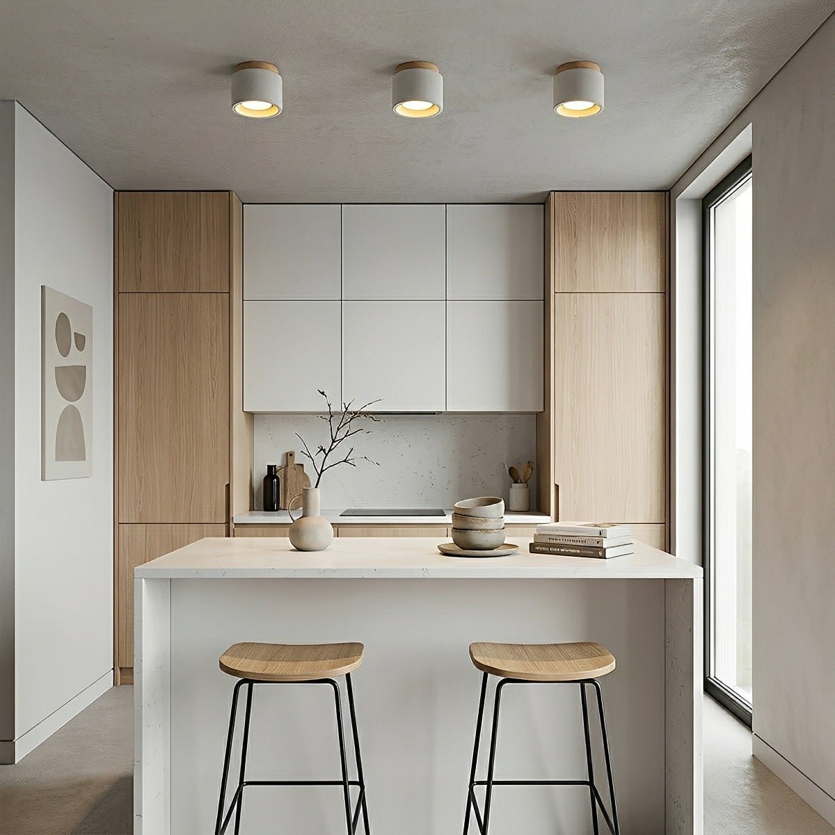 Lavisa - Modern Minimalist Round Concrete LED Ceiling Light