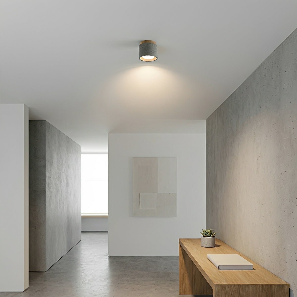 Lavisa - Modern Minimalist Round Concrete LED Ceiling Light