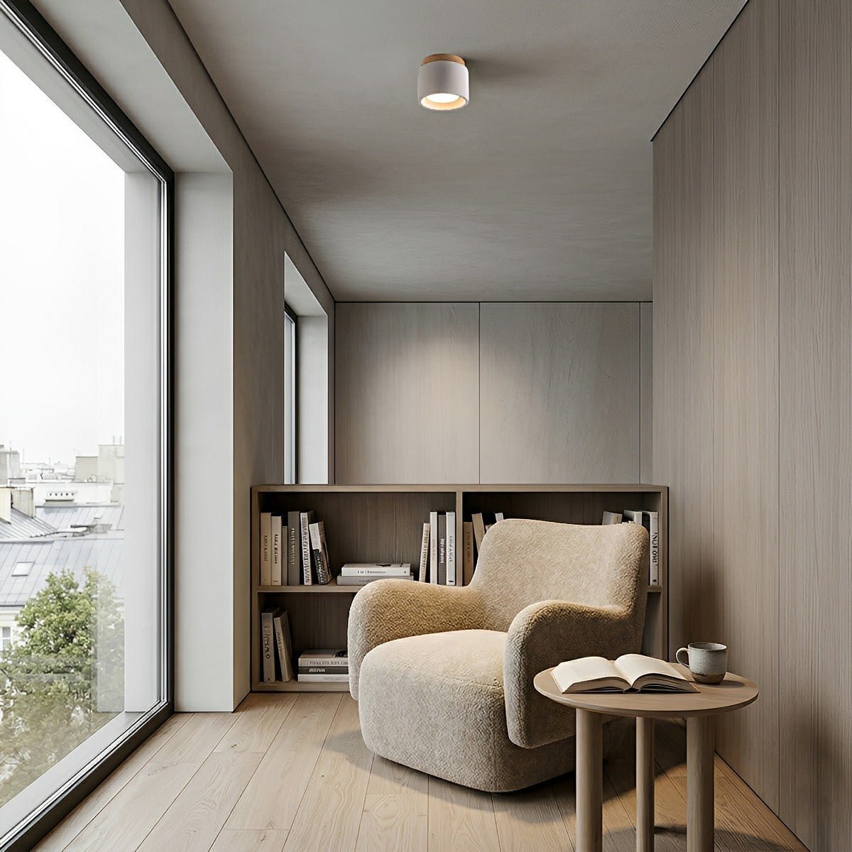Lavisa - Modern Minimalist Round Concrete LED Ceiling Light
