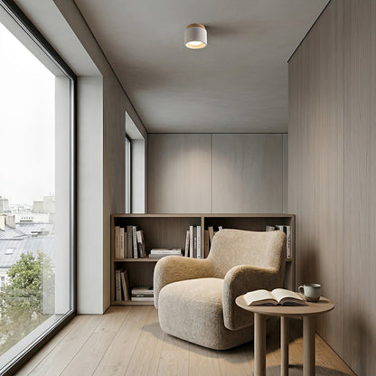 Lavisa - Modern Minimalist Round Concrete LED Ceiling Light