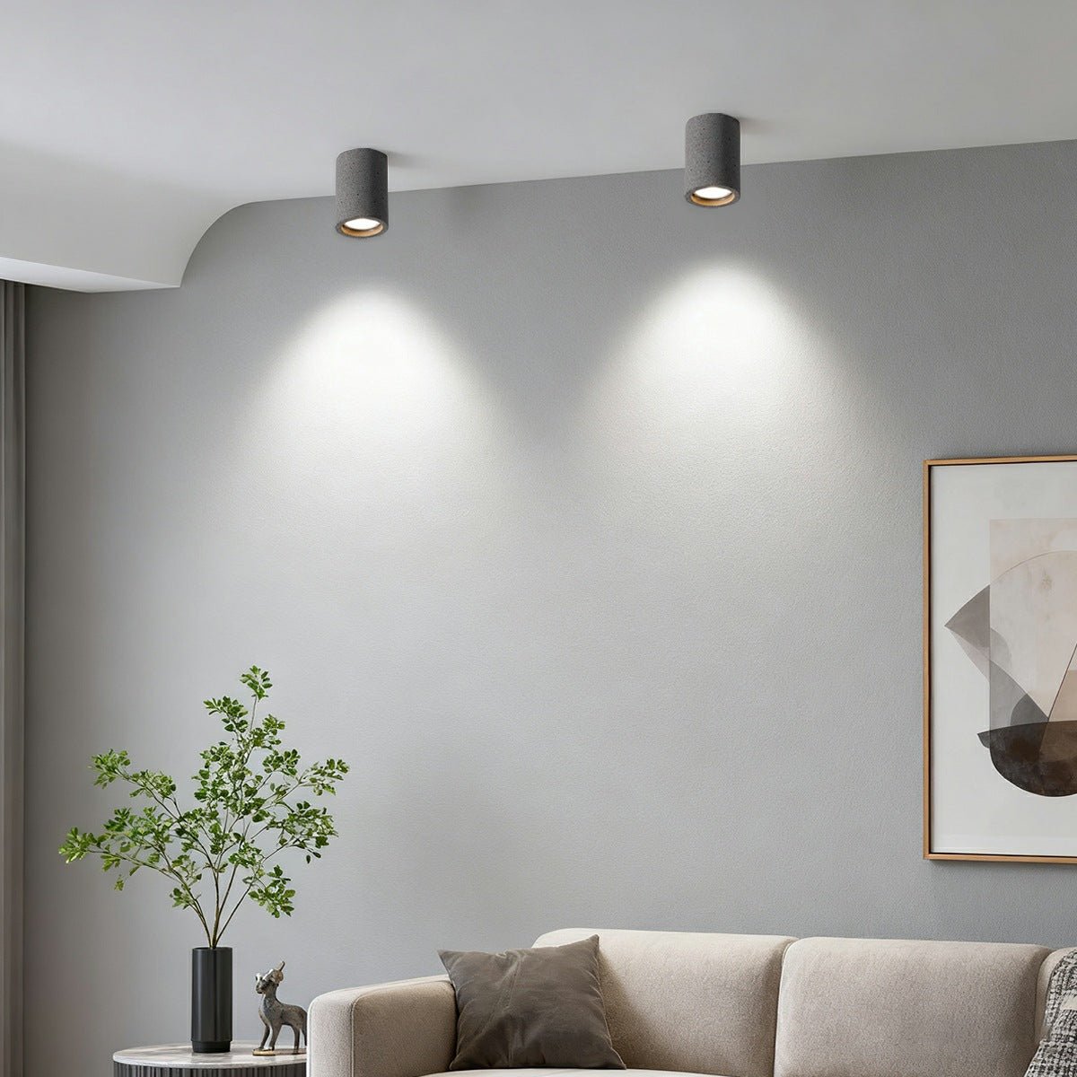 Lavisa - Modern Minimalist Round Concrete LED Ceiling Light