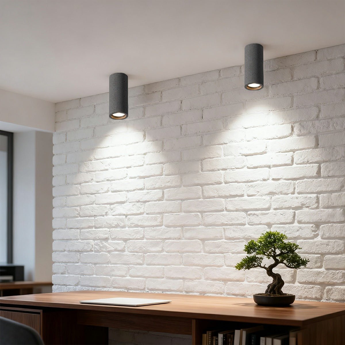 Lavisa - Modern Minimalist Round Concrete LED Ceiling Light