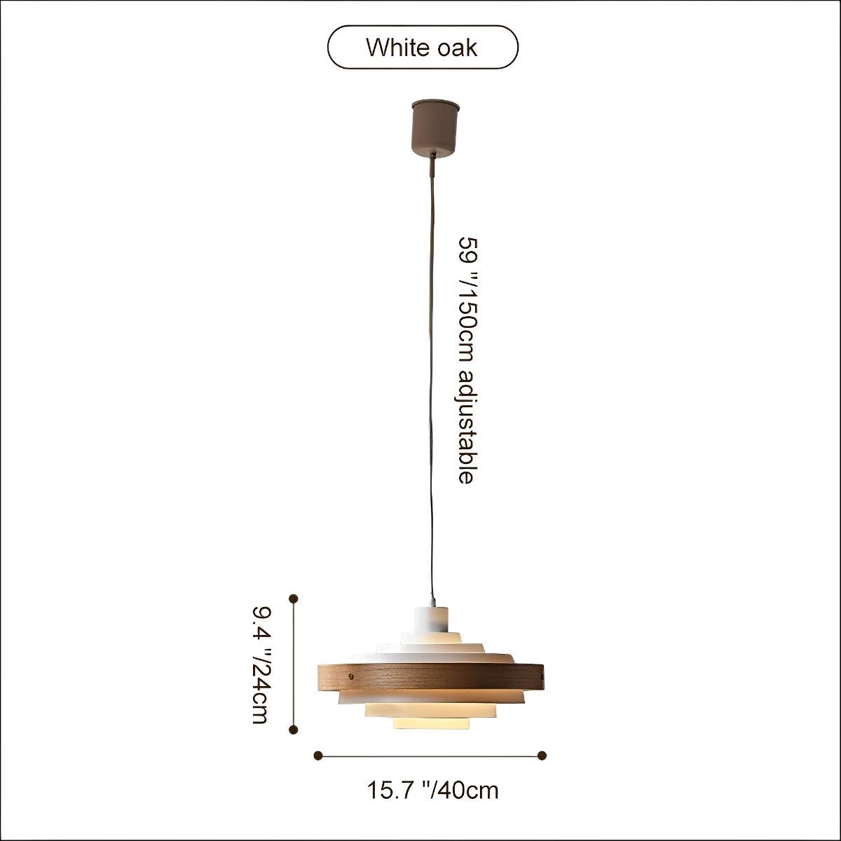 Lavisa - Japandi Shaded Drum Pendant Light - Modern Wood Hanging Ceiling Lamp