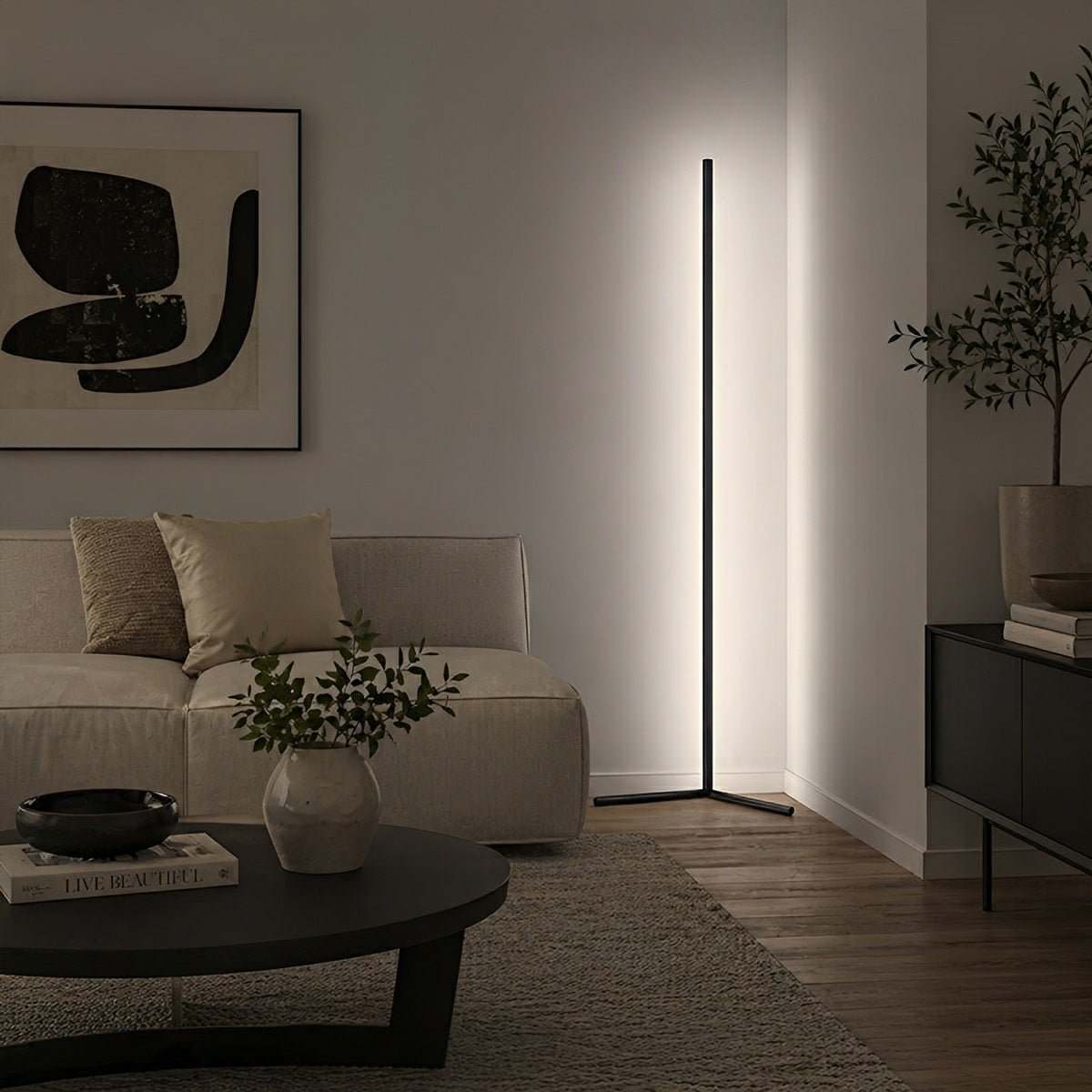 Lavisa - Modern Minimalist Smart LED Corner Floor Lamp