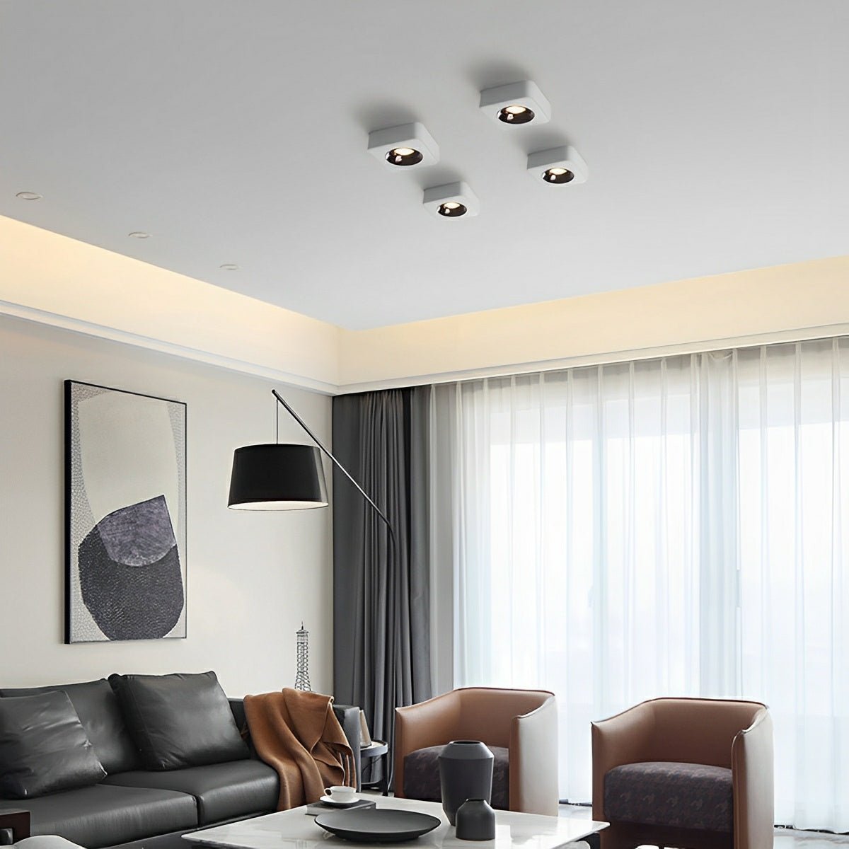 Lavisa - Modern Minimalist Square LED Indoor Ceiling Spotlight