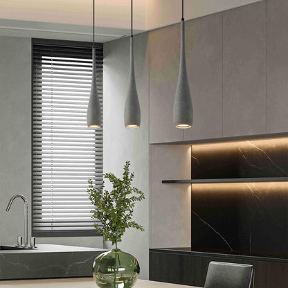Lavisa - Modern Minimalist Water Drop Concrete LED Pendant Light