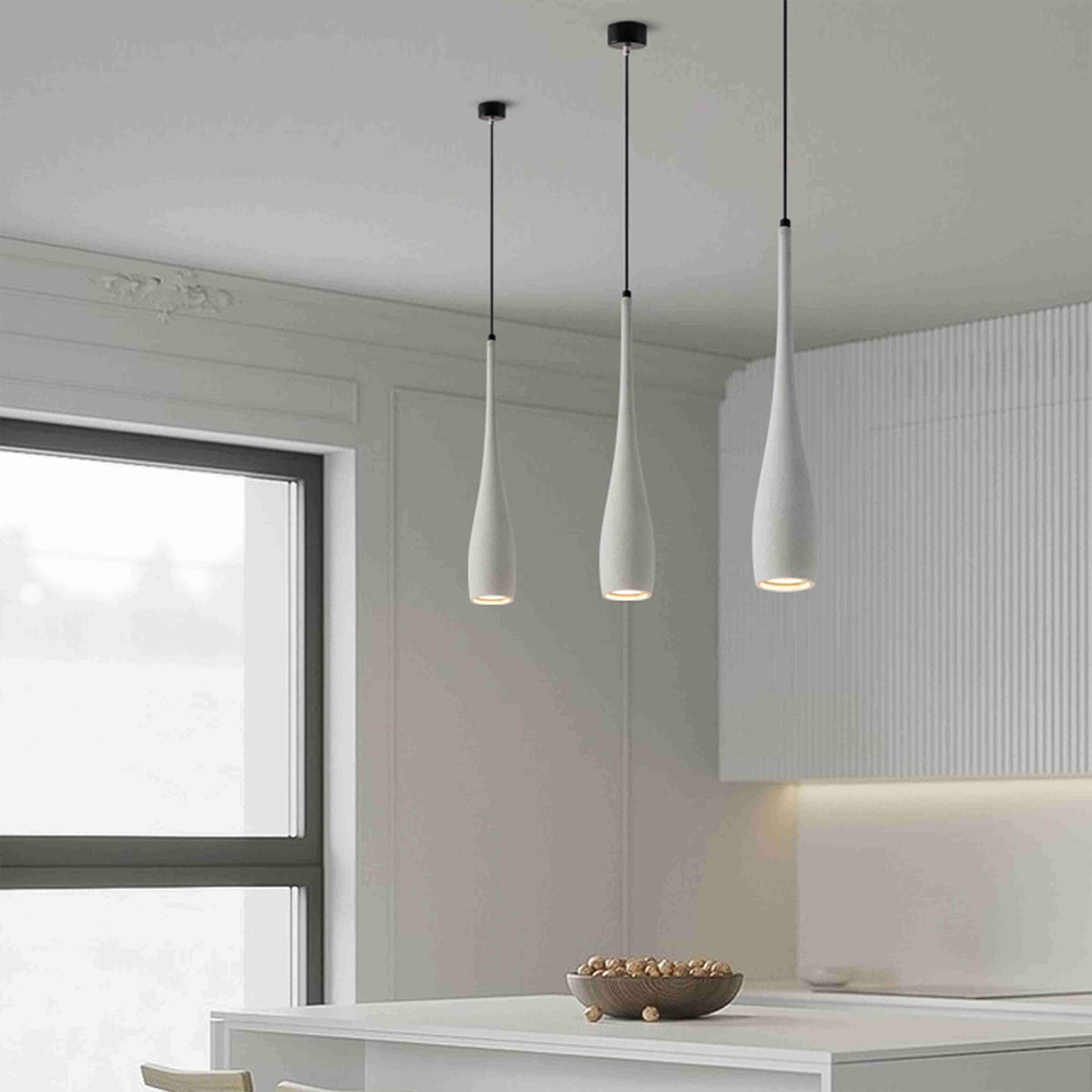 Lavisa - Modern Minimalist Water Drop Concrete LED Pendant Light