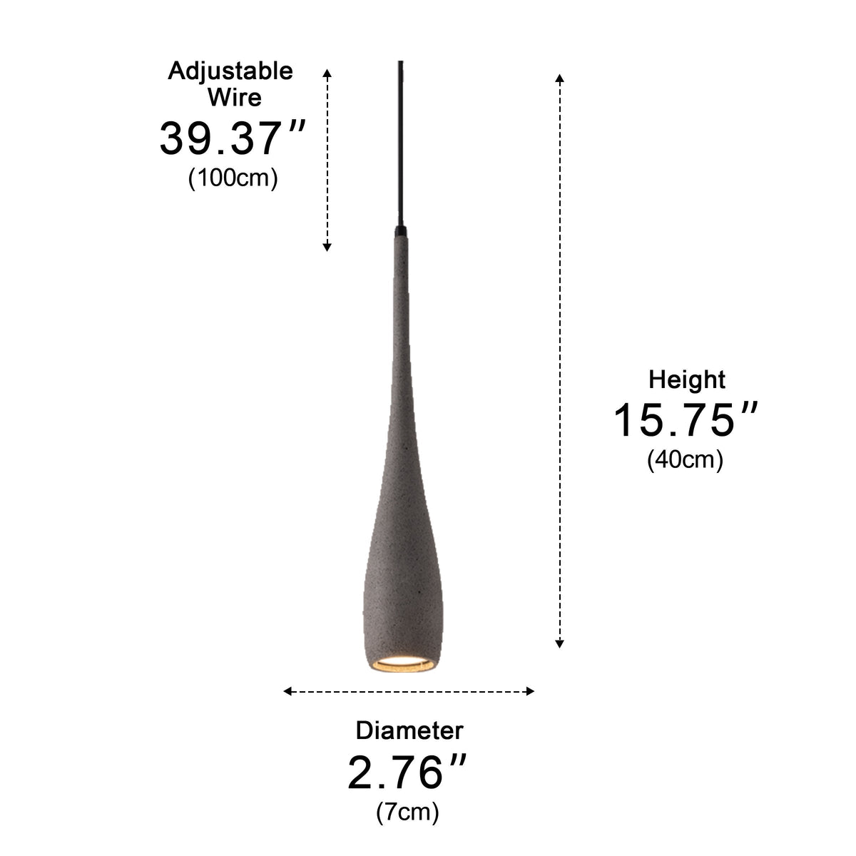 Lavisa - Modern Minimalist Water Drop Concrete LED Pendant Light