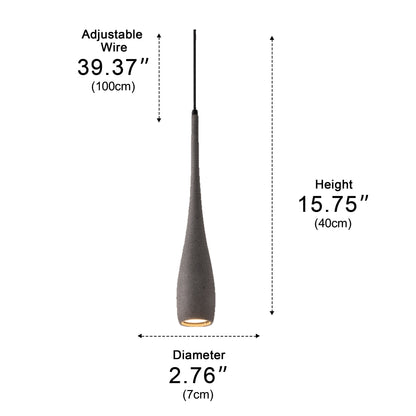 Lavisa - Modern Minimalist Water Drop Concrete LED Pendant Light