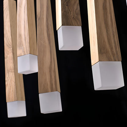 Lavisa - Modern Minimalist Wood Art Firewood Stick Pendant Light