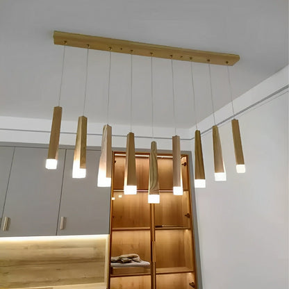 Lavisa - Modern Minimalist Wood Art Firewood Stick Pendant Light