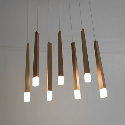 Lavisa - Modern Minimalist Wood Art Firewood Stick Pendant Light