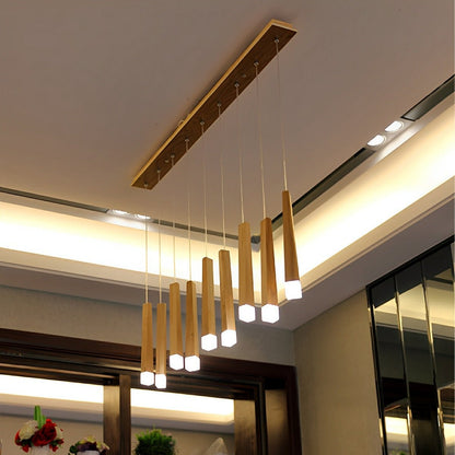 Lavisa - Modern Minimalist Wood Art Firewood Stick Pendant Light