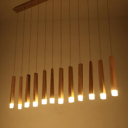 Lavisa - Modern Minimalist Wood Art Firewood Stick Pendant Light