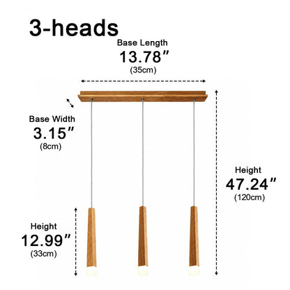 Lavisa - Modern Minimalist Wood Art Firewood Stick Pendant Light