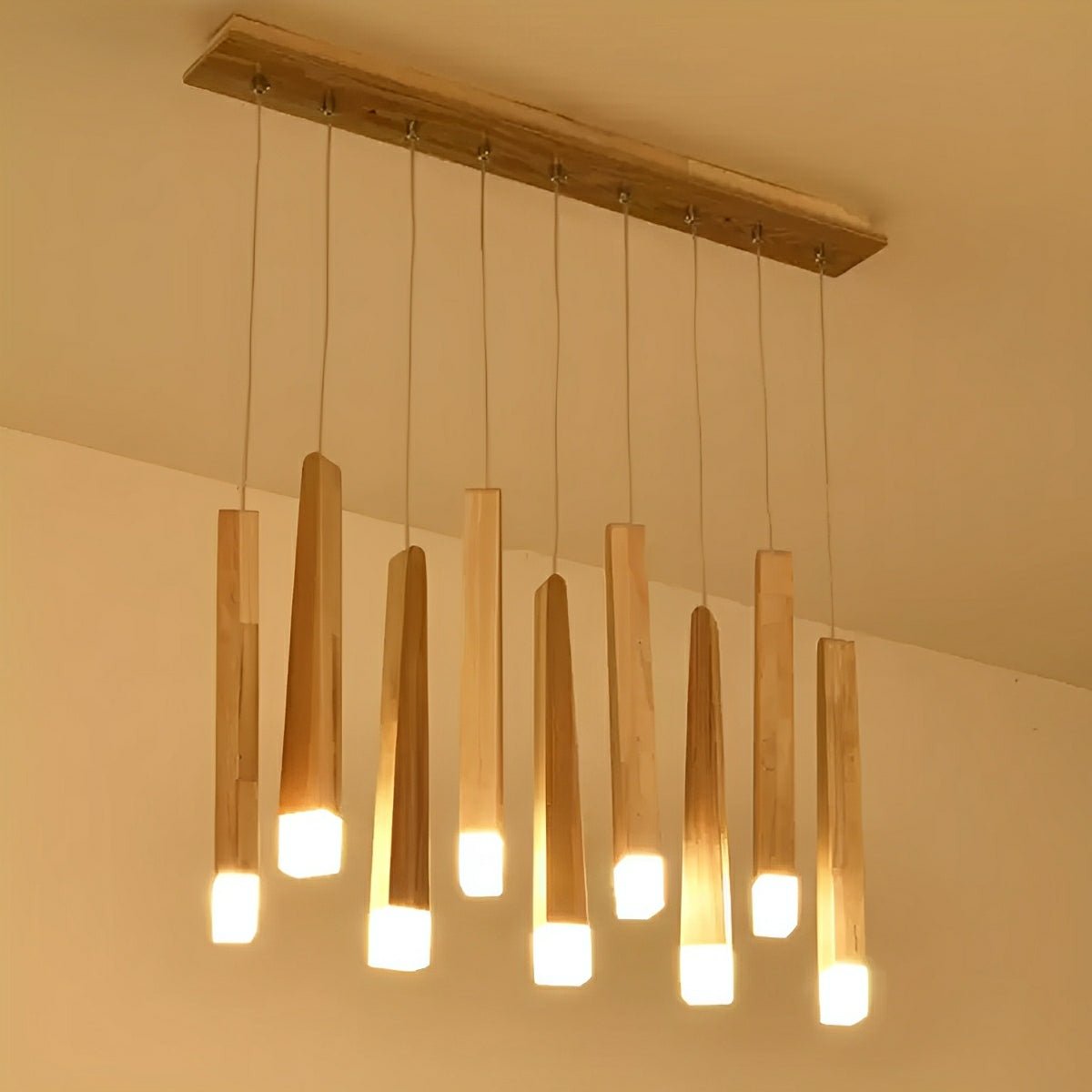 Lavisa - Modern Minimalist Wood Art Firewood Stick Pendant Light