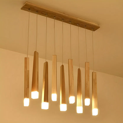 Lavisa - Modern Minimalist Wood Art Firewood Stick Pendant Light