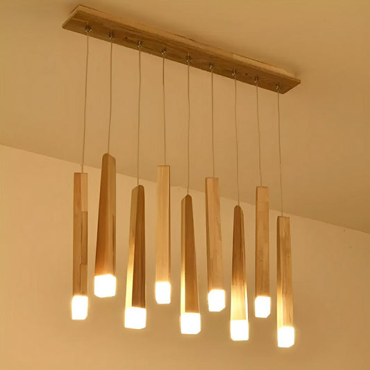 Lavisa - Modern Minimalist Wood Art Firewood Stick Pendant Light