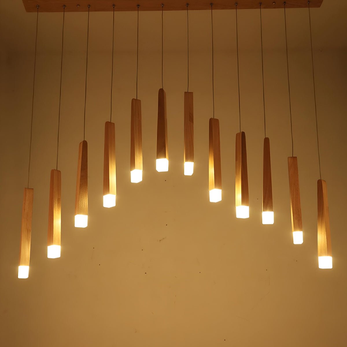 Lavisa - Modern Minimalist Wood Art Firewood Stick Pendant Light