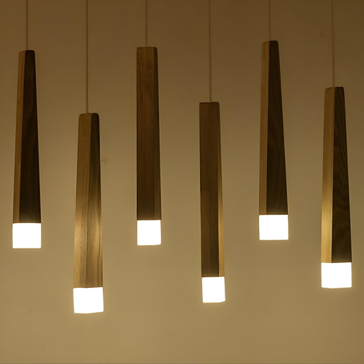 Lavisa - Modern Minimalist Wood Art Firewood Stick Pendant Light