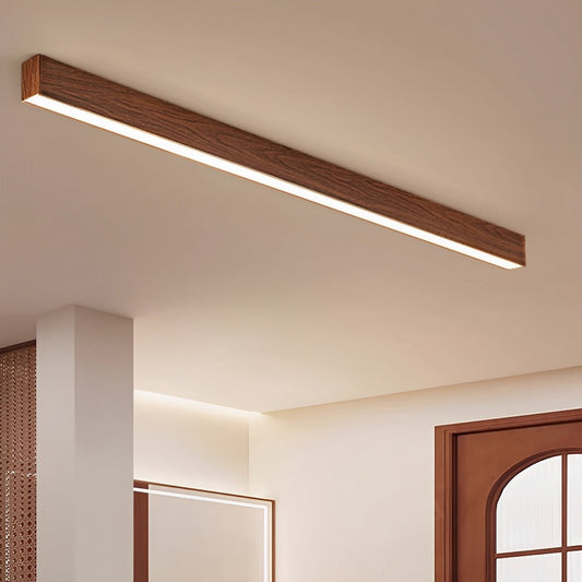 Lavisa - Modern Minimalist Wood Grain LED Long Strip Ceiling Light