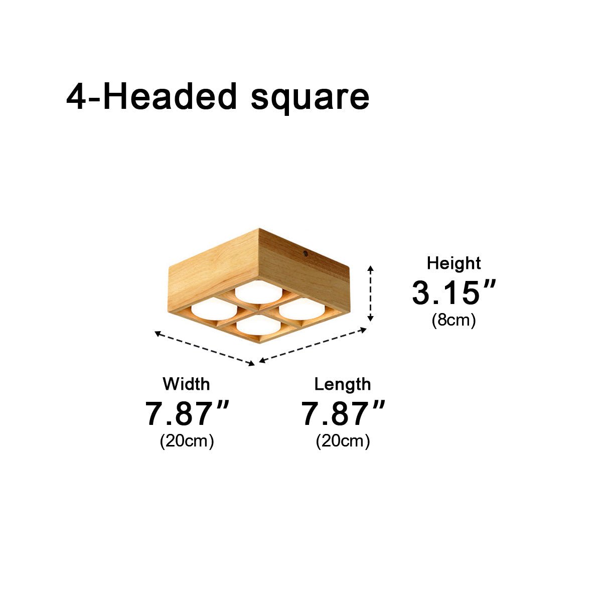 Lavisa - Wood Square LED Ceiling Spotlight Gimbal Fixture