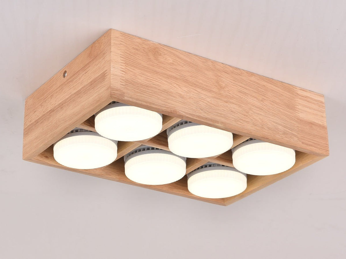 Lavisa - Wood Square LED Ceiling Spotlight Gimbal Fixture