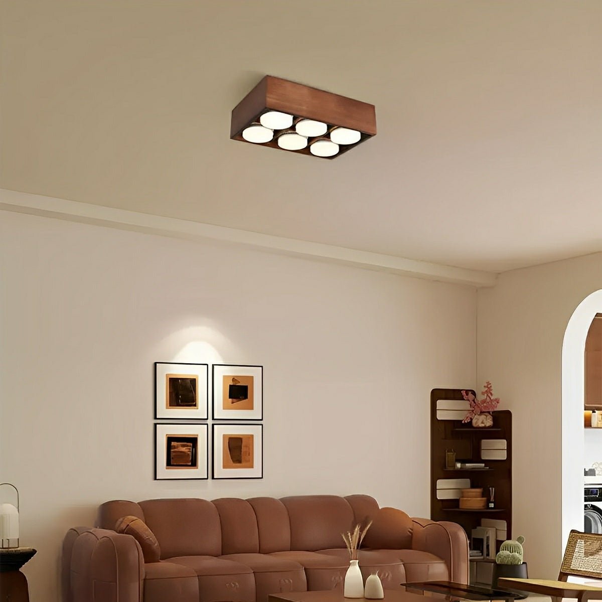 Lavisa - Wood Square LED Ceiling Spotlight Gimbal Fixture