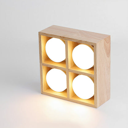 Lavisa - Wood Square LED Ceiling Spotlight Gimbal Fixture