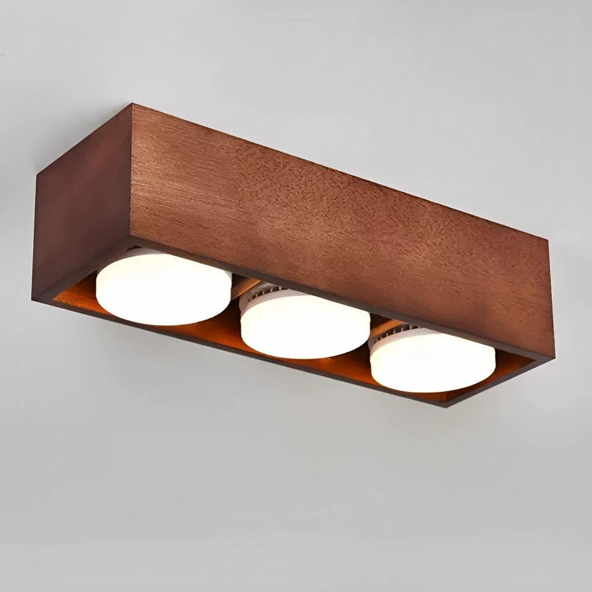 Lavisa - Wood Square LED Ceiling Spotlight Gimbal Fixture