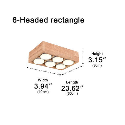 Lavisa - Wood Square LED Ceiling Spotlight Gimbal Fixture