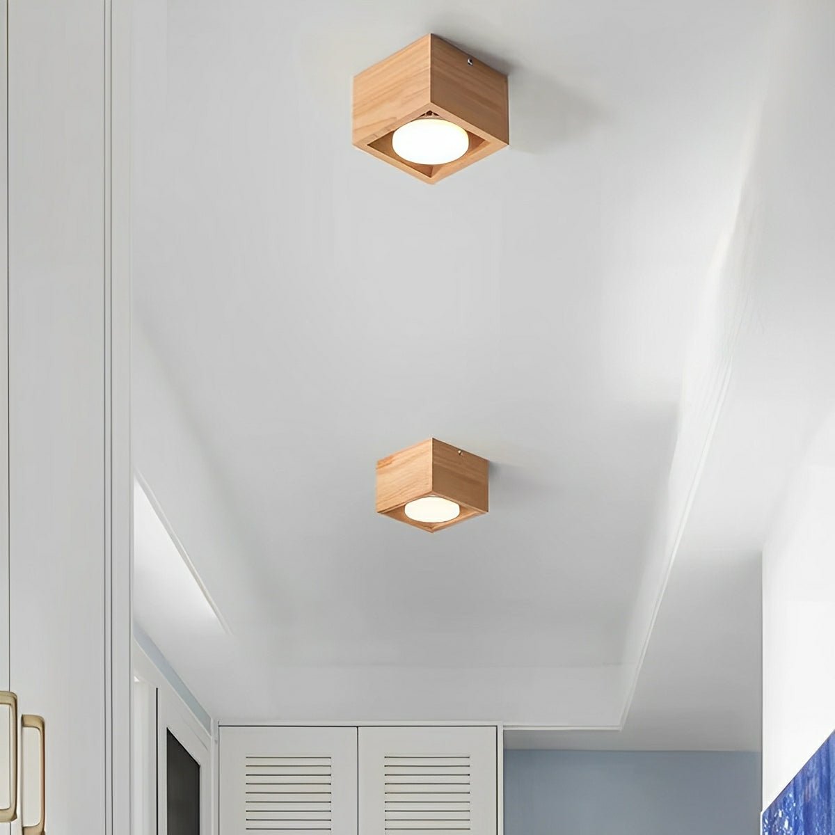 Lavisa - Wood Square LED Ceiling Spotlight Gimbal Fixture