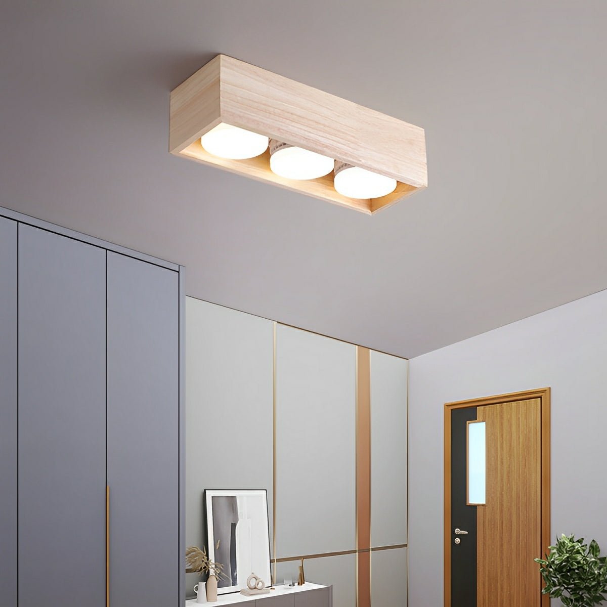 Lavisa - Wood Square LED Ceiling Spotlight Gimbal Fixture